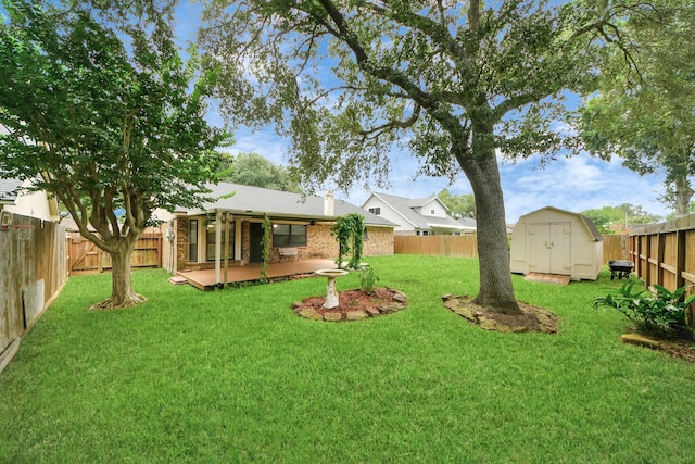 3938 Danpree St, Pasadena, TX 77504 - fenced backyard with a storage unit