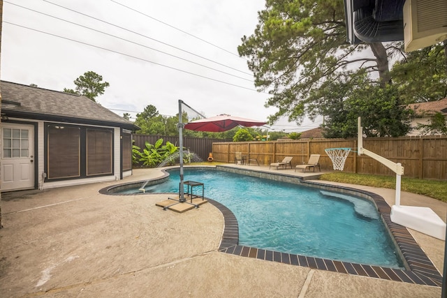 18318 Widcombe Dr, Houston, TX 77084 - view of pool featuring a patio area and a fenced backyard