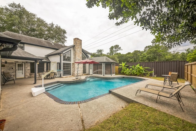 18318 Widcombe Dr, Houston, TX 77084 - view of pool featuring a patio and a fenced backyard