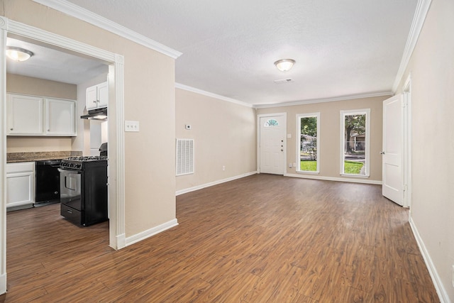 5235 Kingsbury St, Houston, TX 77021 - unfurnished living room featuring dark wood-style floors and ornamental molding
