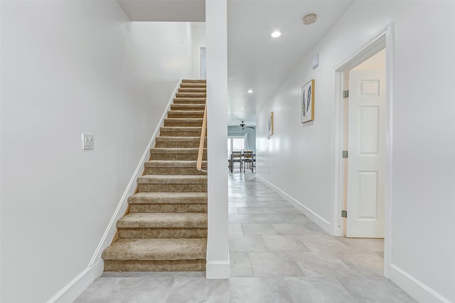 4018 6th St, Galveston, TX 77554 - stairs with recessed lighting and baseboards