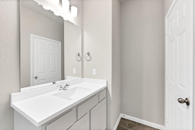 5096 Marcasca Dr, Katy, TX 77493 - bathroom with vanity and wood finished floors