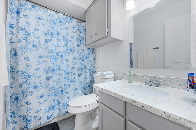 3606 Darling Ave, Pasadena, TX 77503 - bathroom with vanity, a shower with shower curtain, and tile patterned floors