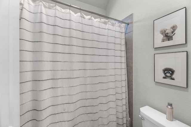 15519 Ponderosa Bend Dr, Cypress, TX 77429 - bathroom with toilet and a shower with shower curtain