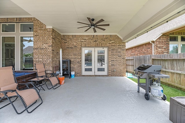 15519 Ponderosa Bend Dr, Cypress, TX 77429 - view of patio / terrace featuring grilling area and ceiling fan