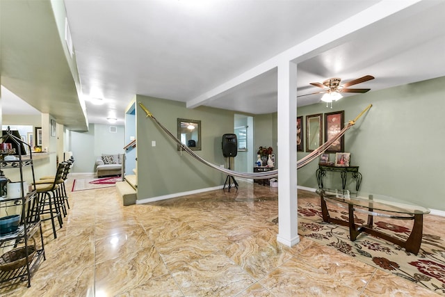 19757 Dorris Dr, Magnolia, TX 77355 - finished basement featuring stairs and ceiling fan