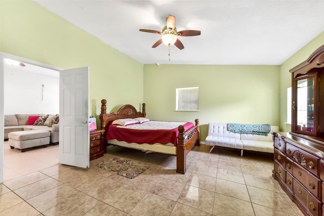 19757 Dorris Dr, Magnolia, TX 77355 - bedroom with light tile patterned floors and ceiling fan