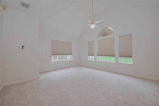 1615 Monvale Ln, Sugar Land, TX 77479 - spare room with vaulted ceiling, carpet flooring, and ceiling fan