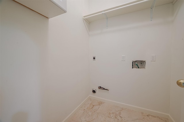 1615 Monvale Ln, Sugar Land, TX 77479 - laundry room with washer hookup, electric dryer hookup, and marble finish flooring