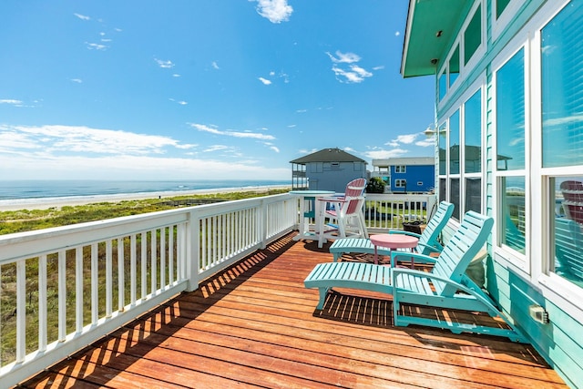 22831 Gulf Dr, Galveston, TX 77554 - deck featuring a water view