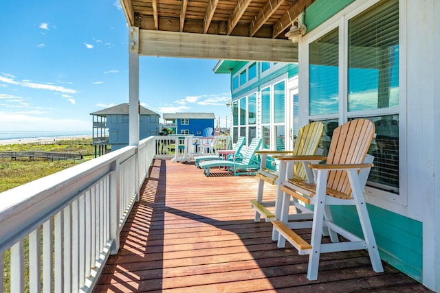 22831 Gulf Dr, Galveston, TX 77554 - view of wooden deck