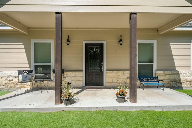 468 Brahman, Onalaska, TX 77360 - property entrance featuring stone siding