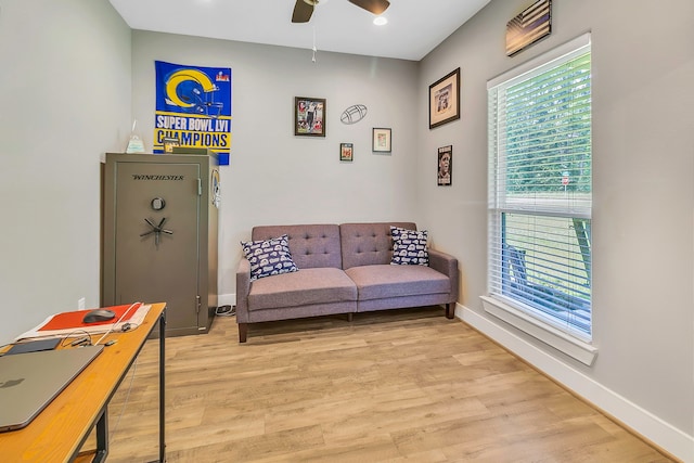 468 Brahman, Onalaska, TX 77360 - sitting room with a ceiling fan and light wood-type flooring