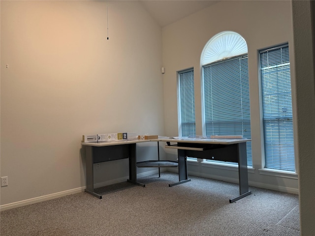 1140 Thomas Dr, Angleton, TX 77515 - unfurnished office with carpet and vaulted ceiling