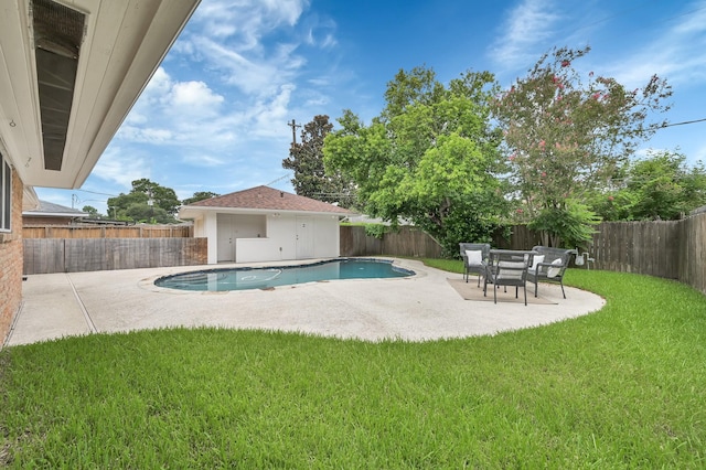 4310 Wigton Dr, Houston, TX 77096 - view of swimming pool featuring a patio area and a fenced backyard