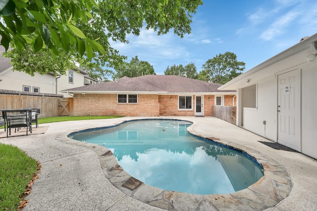 4310 Wigton Dr, Houston, TX 77096 - view of swimming pool with a patio and a fenced backyard