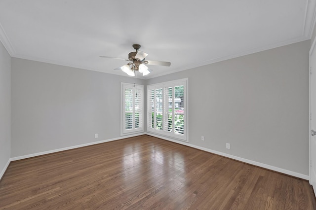 4310 Wigton Dr, Houston, TX 77096 - unfurnished room with wood finished floors, ceiling fan, and crown molding
