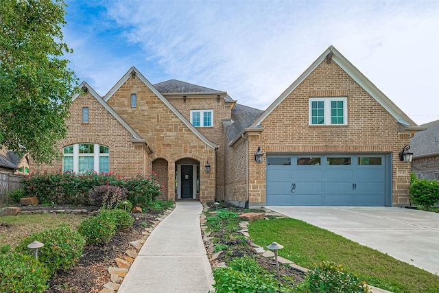 2418 Sandhill Crest Ln, Brookshire, TX 77423 - view of front of house with brick siding, concrete driveway, an attached garage, and roof with shingles