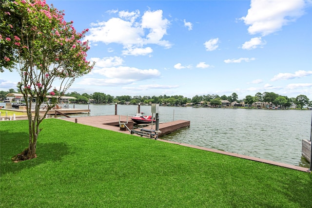 3114 Canterbury Ln, Montgomery, TX 77356 - dock with a water view and a lawn