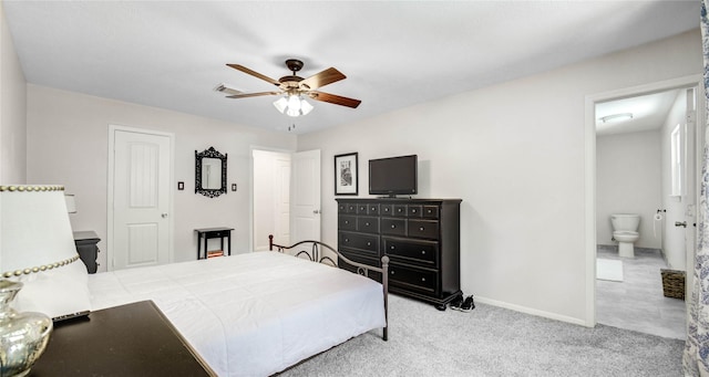 11715 Cypresswood Dr, Houston, TX 77070 - bedroom featuring carpet flooring, ensuite bath, and a ceiling fan
