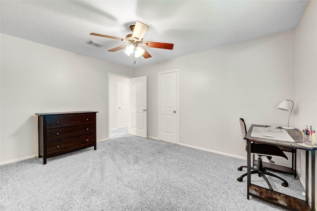 11715 Cypresswood Dr, Houston, TX 77070 - office with ceiling fan and carpet floors