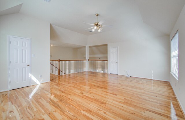 5330 Imperial Grove Dr, Houston, TX 77066 - spare room with lofted ceiling, ceiling fan, and wood finished floors