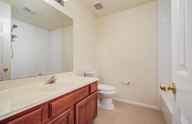 5330 Imperial Grove Dr, Houston, TX 77066 - bathroom featuring vanity, tile patterned flooring, and shower / bath combination