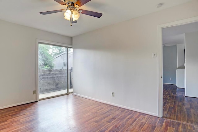 909 Silber Rd Unit 36, Houston, TX 77024 - spare room with a smoke detector, wood finished floors, and a ceiling fan