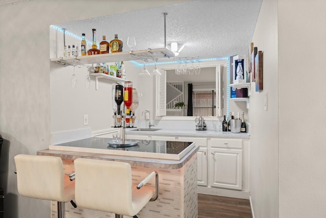9827 Gold Cup Way, Houston, TX 77065 - indoor wet bar with dark wood-type flooring