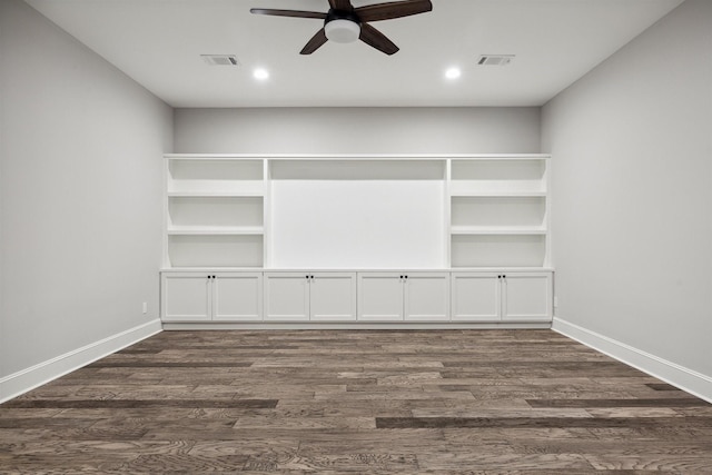 2065 Southgate Blvd, Houston, TX 77030 - unfurnished room featuring ceiling fan, dark wood-style floors, and recessed lighting
