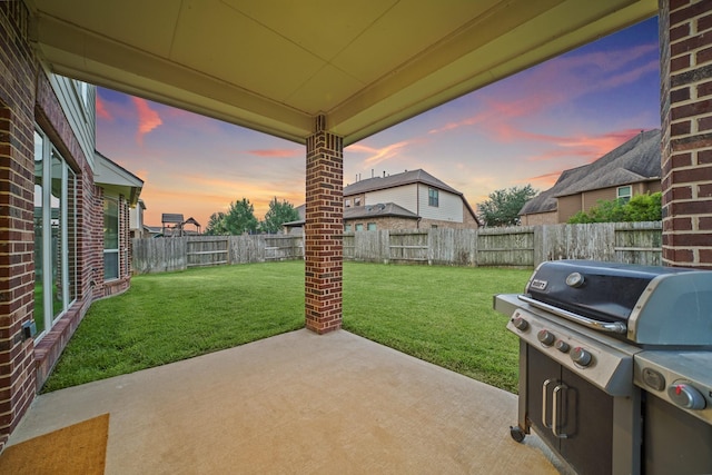 19831 Indigo Key Ct, Cypress, TX 77433 - fenced backyard featuring grilling area and a patio