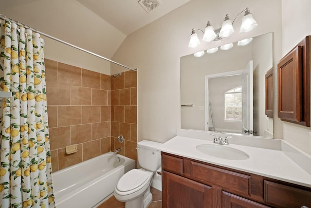19831 Indigo Key Ct, Cypress, TX 77433 - full bath with shower / bath combo with shower curtain, vanity, and vaulted ceiling