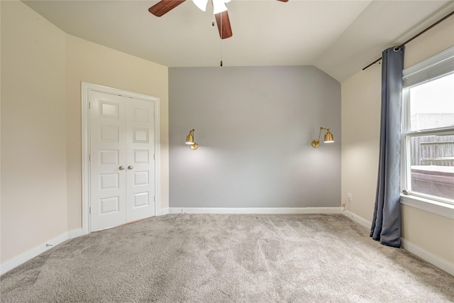 11442 Harmony Summit Trce, Richmond, TX 77406 - carpeted spare room with ceiling fan and vaulted ceiling