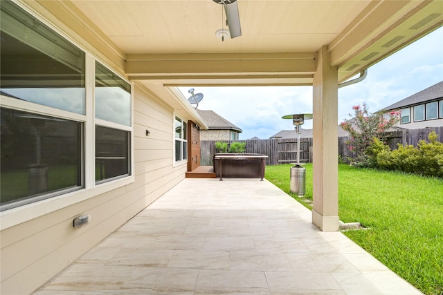 11442 Harmony Summit Trce, Richmond, TX 77406 - fenced backyard featuring a patio area and a hot tub