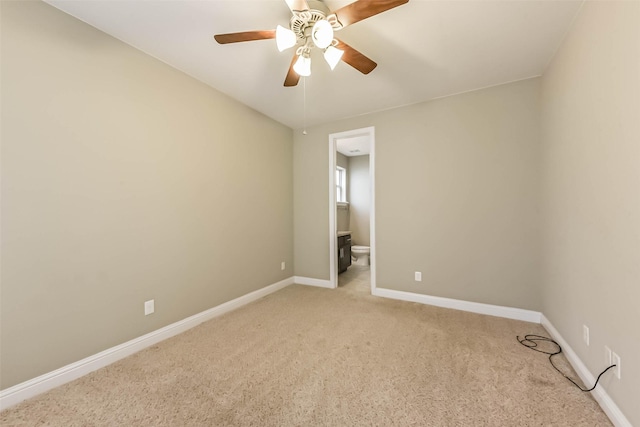 6107 Stillman St, Houston, TX 77007 - empty room with light colored carpet and a ceiling fan