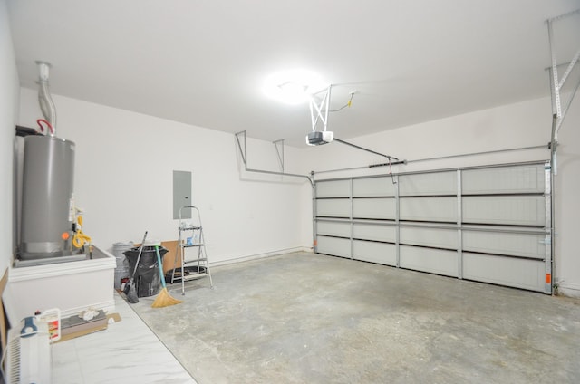 6514 Fraser Point Ct, Spring, TX 77379 - garage with water heater, a garage door opener, and electric panel