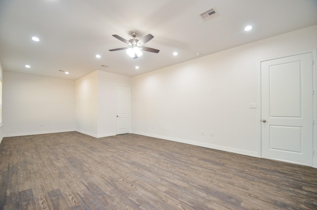 6514 Fraser Point Ct, Spring, TX 77379 - unfurnished room featuring a ceiling fan, wood finished floors, and recessed lighting