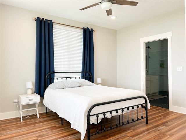 2263 Lcr 740, Thornton, TX 76687 - bedroom featuring wood finished floors, ensuite bath, recessed lighting, and a ceiling fan