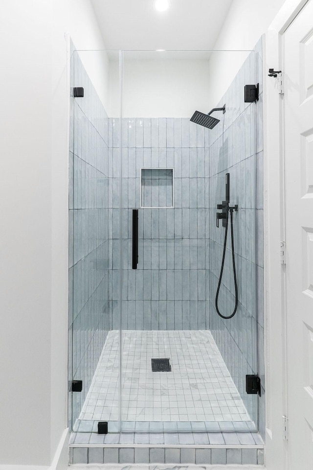 5703 Dolores St Unit A, Houston, TX 77057 - full bathroom with a stall shower and recessed lighting
