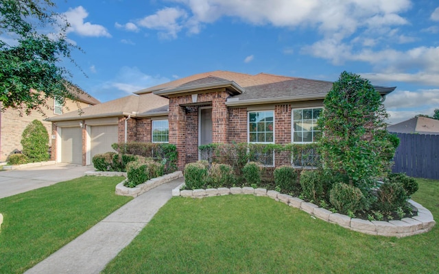 4639 Regal Shadow Ln, Sugar Land, TX 77479 - ranch-style house with brick siding, driveway, an attached garage, and roof with shingles