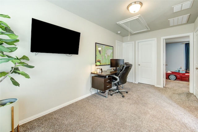 17715 White Lightning Way, Spring, TX 77379 - carpeted office with attic access and baseboards