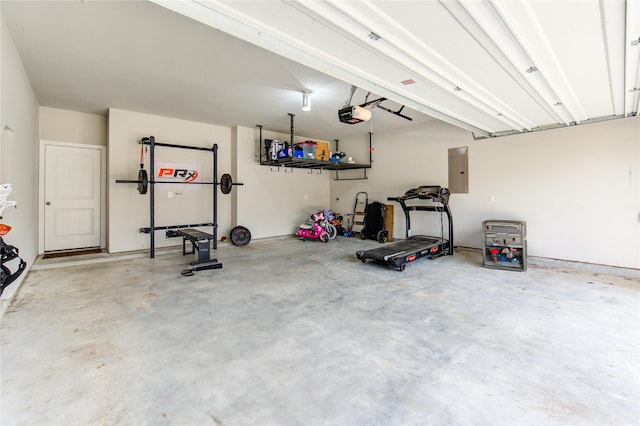 17715 White Lightning Way, Spring, TX 77379 - garage featuring electric panel and a garage door opener