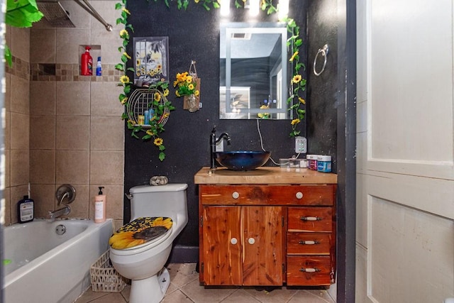 117 Pecan Dr, Baytown, TX 77520 - full bath featuring tile patterned floors and vanity