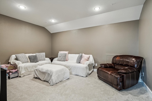 14115 Garibaldi Dr, Cypress, TX 77433 - carpeted living room with recessed lighting and vaulted ceiling