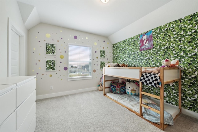 14115 Garibaldi Dr, Cypress, TX 77433 - bedroom with lofted ceiling and carpet floors