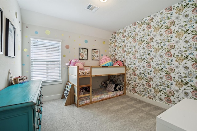 14115 Garibaldi Dr, Cypress, TX 77433 - carpeted bedroom with wallpapered walls and baseboards