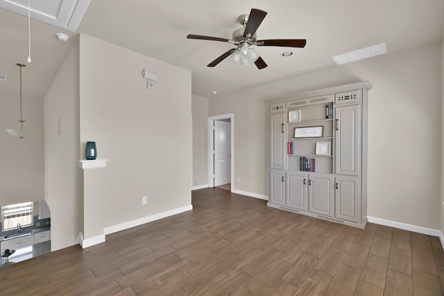 3604 Magnolia Crest Ln, Spring, TX 77386 - spare room with ceiling fan, attic access, wood finished floors, and a smoke detector