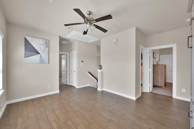 3604 Magnolia Crest Ln, Spring, TX 77386 - unfurnished living room with ceiling fan and wood finished floors