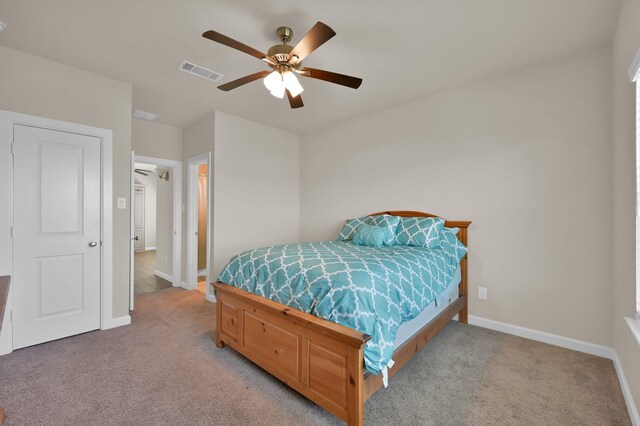 3604 Magnolia Crest Ln, Spring, TX 77386 - bedroom featuring light carpet and a ceiling fan