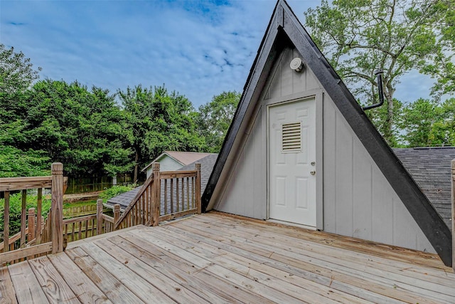 408 Commanche Rd, Conroe, TX 77316 - deck with an outbuilding